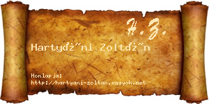 Hartyáni Zoltán névjegykártya